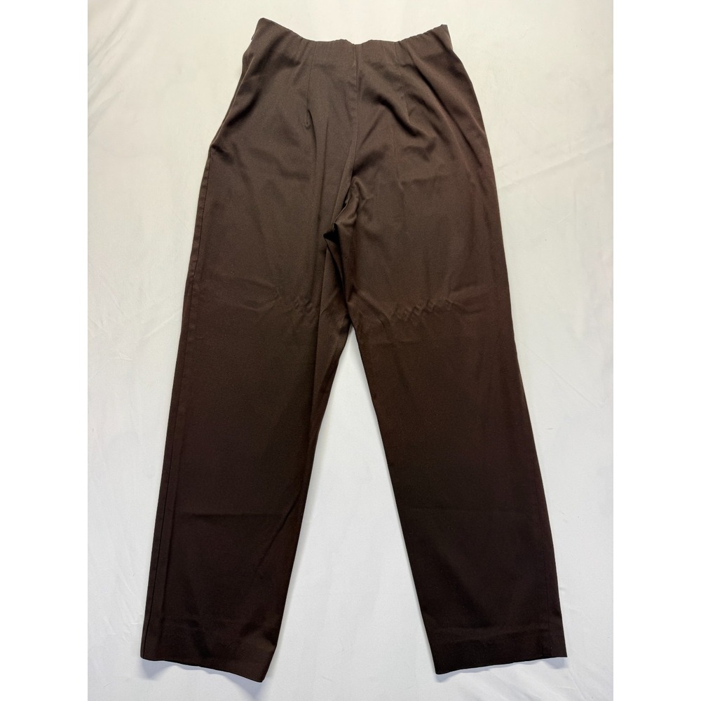 Briggs New York Pants Women 27 Brown Straight Leg Flat Front Side Zip Casual